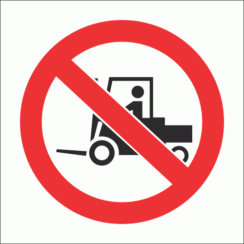 PV10 - No Forklift Safety Sign