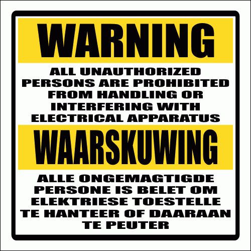 EL9 - Electric Shock Warning Sign