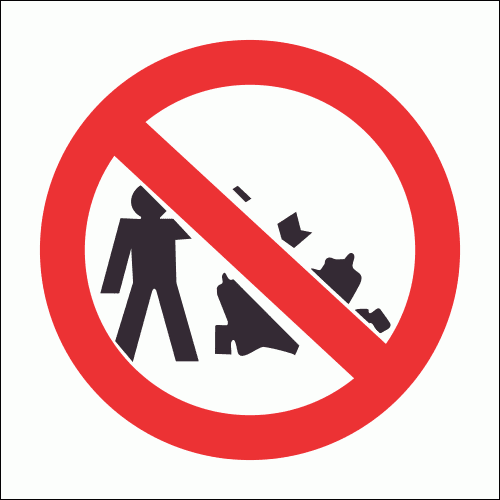 PV23 - No Littering Safety Sign