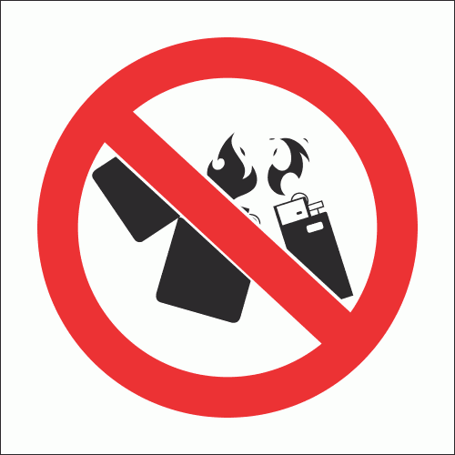 PV26N - No Lighters Safety Sign
