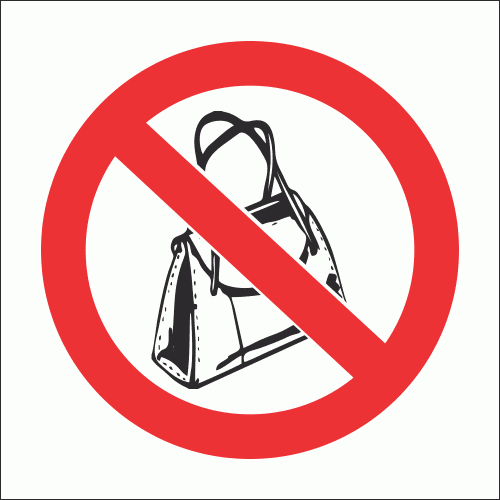 PV31N - No Handbags Safety Sign