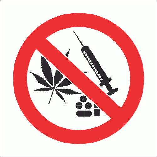 PV34N - No Drugs Safety Sign