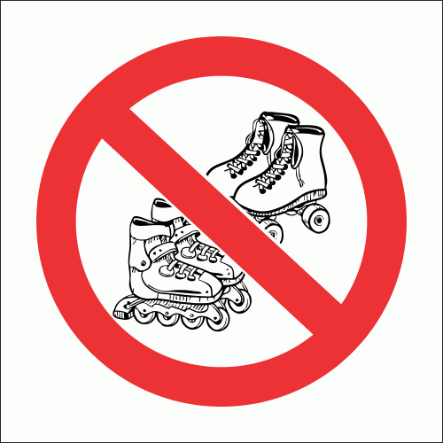PV37N - No Roller Skates Safety Sign