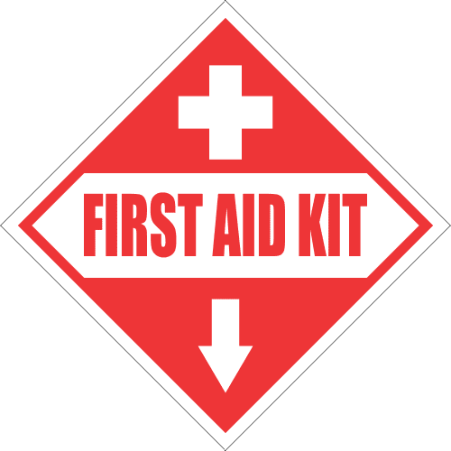 FA50 - First Aid Kit Ahead Sign