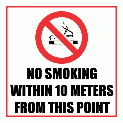 SM9 - No Smoking Within 10 Meters Sign