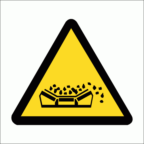 WW21 - Material Falling From Conveyor Belt Safety Sign