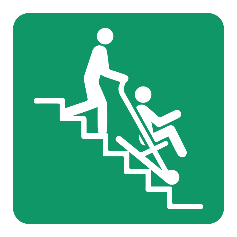 GA36 - SABS Evacuation stair chair safety sign