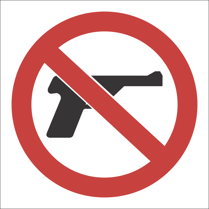 PV19 - SABS No firearms allowed safety sign