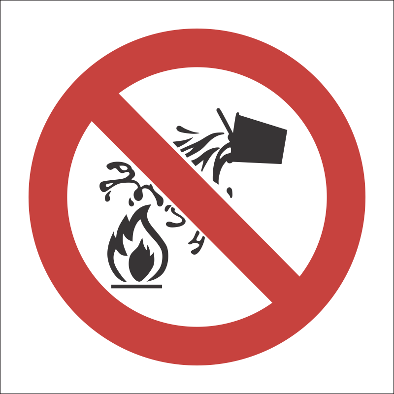 PV4 - SABS Do not use water to extinguish fire safety sign