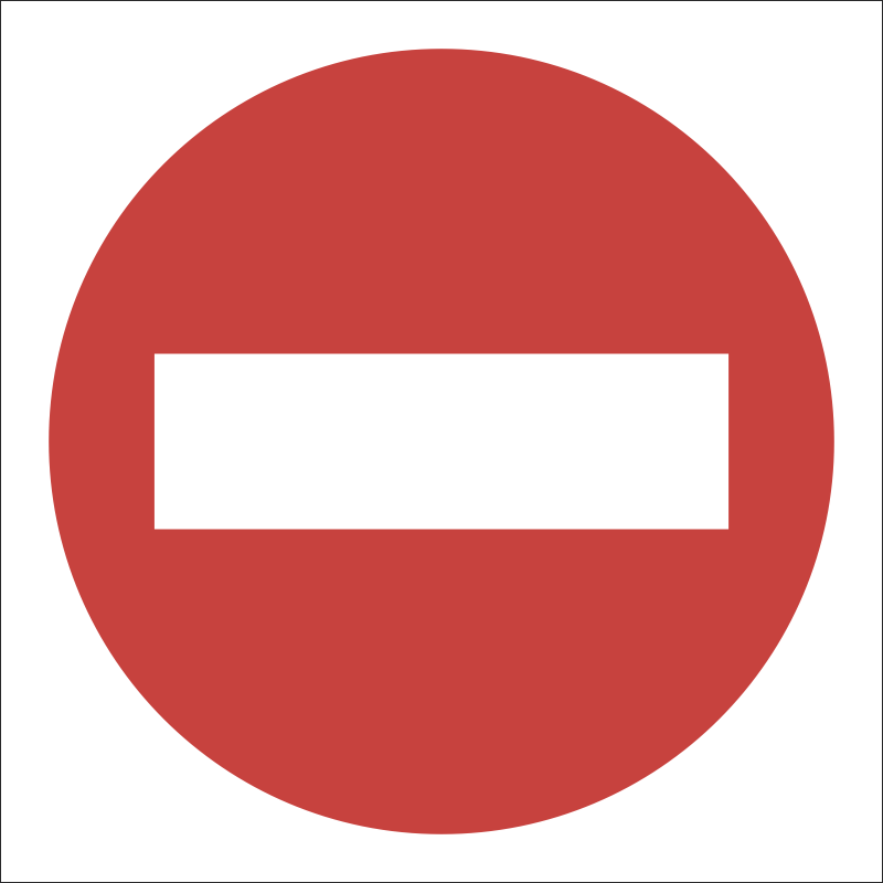 PV6 - SABS No entry safety sign