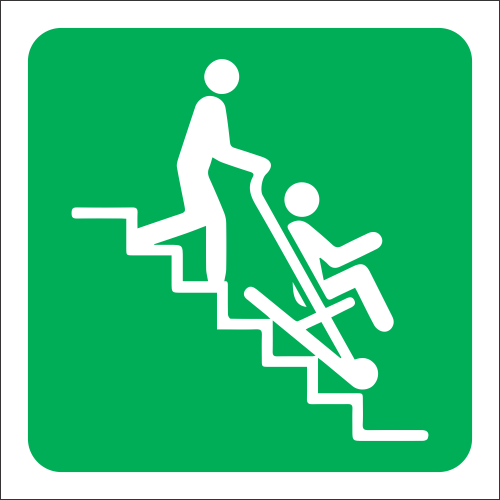GA36 - Evacuation Stair Chair Safety Sign