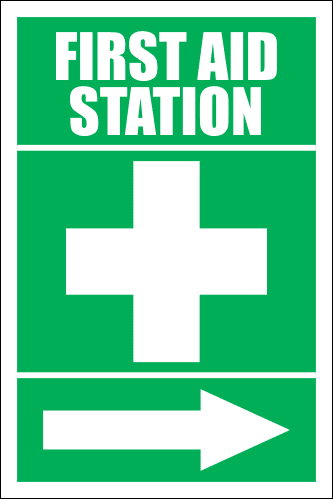 FA13 - First Aid Station Right Sign