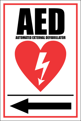 FA24 - AED Automated External Defibrillator Left Sign