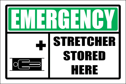 FA40 - Emergency Stretcher Stored Here Sign
