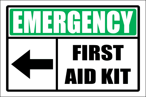 FA57 - Emergency First Aid Kit Left Sign