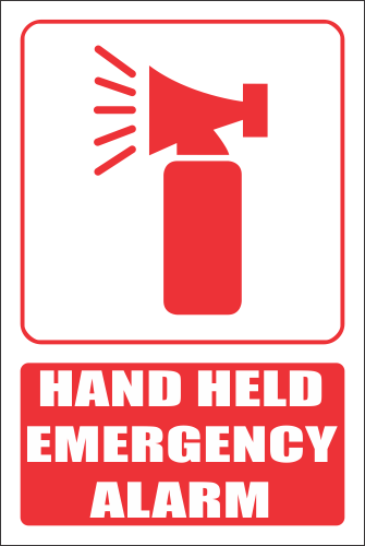 FB13E - Hand Held Emergency Alarm Explanatory Safety Sign