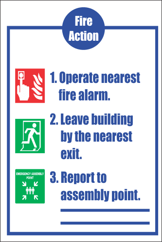 FR31 - Fire Action  Safety Sign VIII