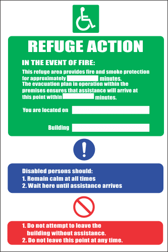 FR33 - Refuge Action Safety Sign