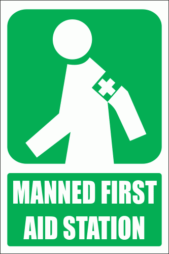 GA5E - Manned First Aid Station Explanatory Sign