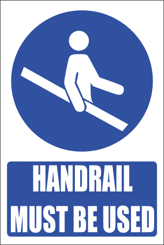 MA3E - Use Handrail Explanatory Safety Sign
