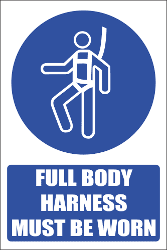 MV18EN - Full Body Harness Explanatory Safety Sign
