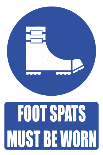 MV22E - Foot Spats Explanatory Safety Sign