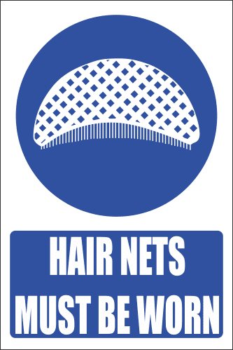 MV26E - Hair Net Explanatory Safety Sign