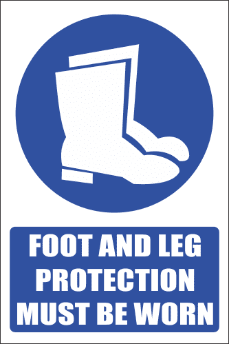 MV6E - Foot and Leg Protection Explanatory Safety Sign