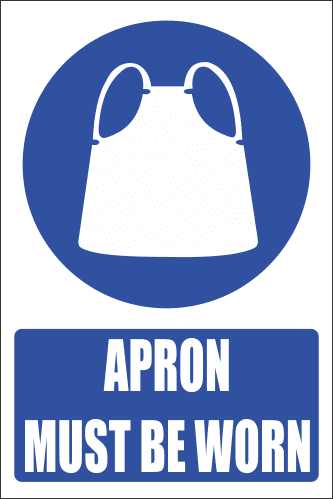 MV9E - Apron Protection Explanatory Safety Sign
