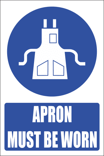 MV9EN - Apron Protection Explanatory Safety Sign