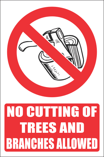 PR17E - No Firewood Explanatory Sign