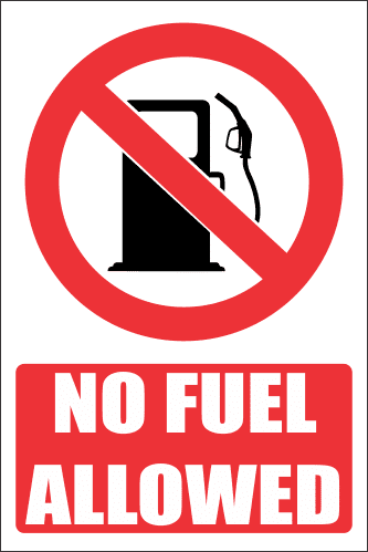 PR28E - No Fuel Explanatory Sign