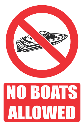 PR8E - No Boats Explanatory Sign