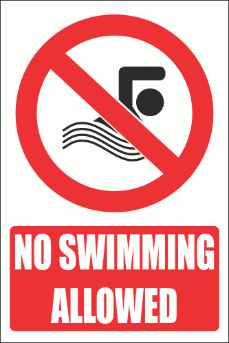 PV24EN - No Swimming Safety Sign