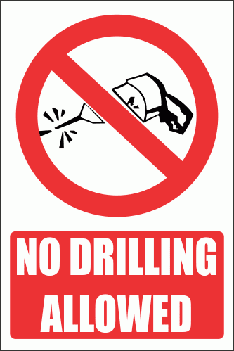 PV32E - No Drilling Explanatory Safety Sign