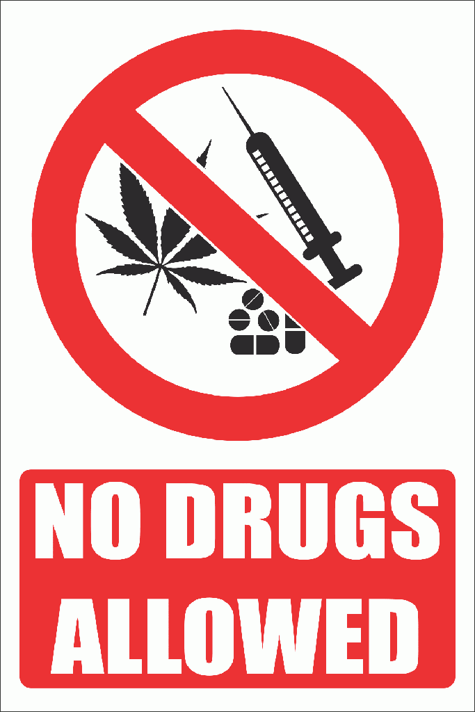 PV34EN - No Drugs Explanatory Safety Sign