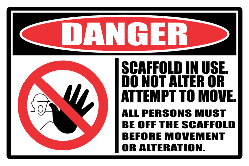 SC18 - Danger Scaffold In Use Sign