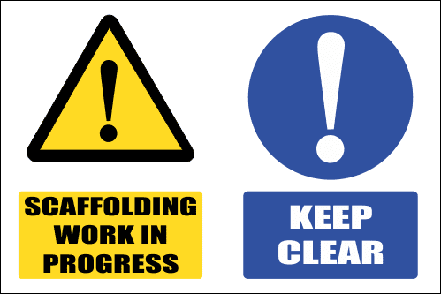 SC27 - Scaffolding Work In Progress Sign