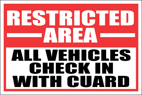 SE102 - Restricted Area Sign