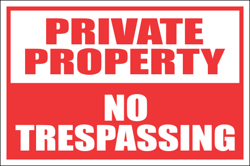 SE33 - Private Property Sign