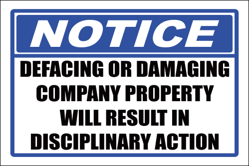 SE46 - Notice Defacing Or Damaging Sign