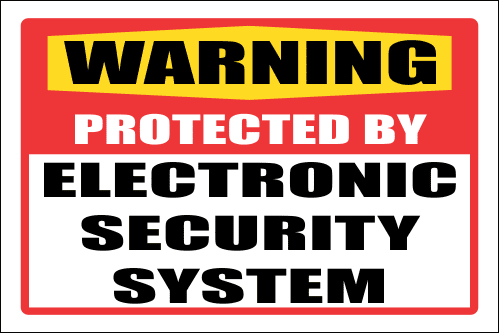 SE7 - Warning Electronic Security System Sign