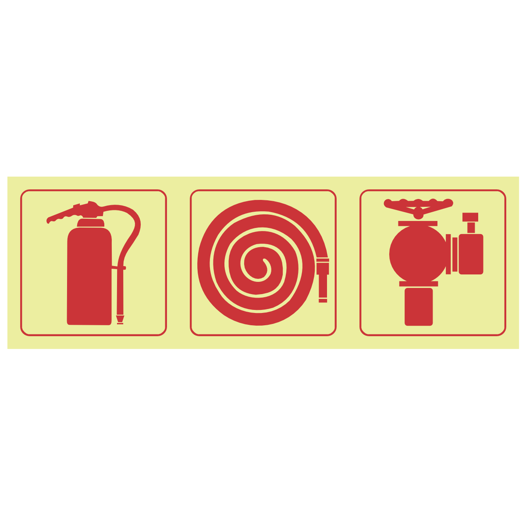 F23 - SABS Fire extinguisher, fire hose reel, fire hydrant photoluminescent safety sign