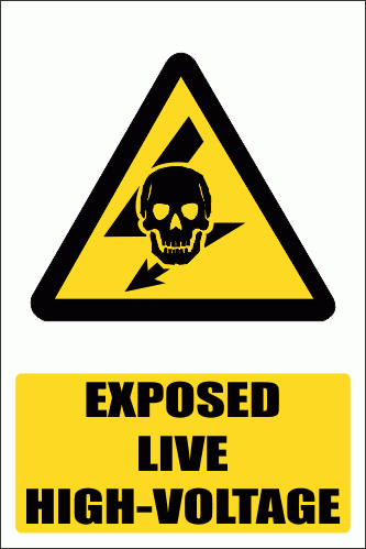 WW23E - Exposed Live Explanatory Safety Sign | Safety Signs & Equipment