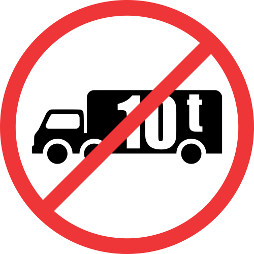 R230 - No Goods Vehicles Over Indicated GVM Road Sign | Safety Signs ...