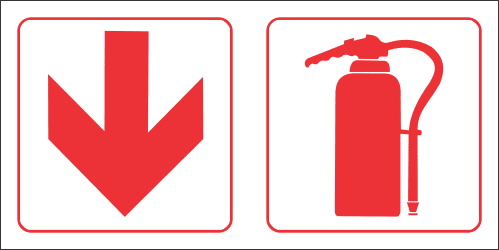 FR61 - Fire Extinguisher Ahead Safety Sign