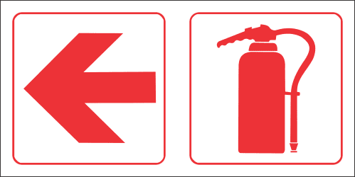 FR62 - Fire Extinguisher Left Safety Sign