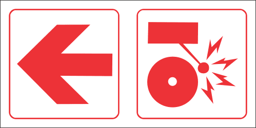 FR71 - Fire Alarm Left Safety Sign