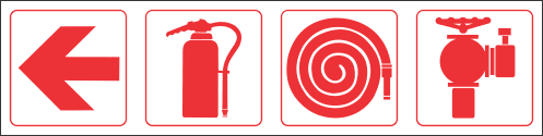 FR79 - Location Of Fire Fighting Equipment Left Safety Sign
