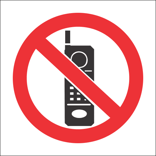 HZC-PV27 - No Cellphones Hazchem Warning Sign